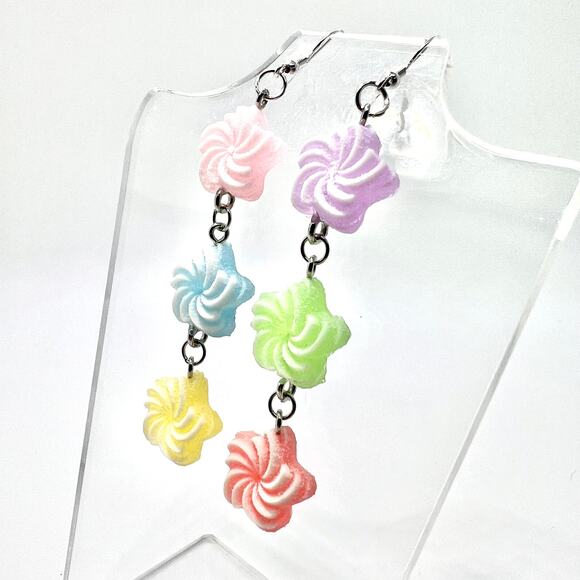 Sugar Star Earrings - Cute Pastel Kawaii Jewelry - Fun Sparkly Accessory - Picture 5 of 8